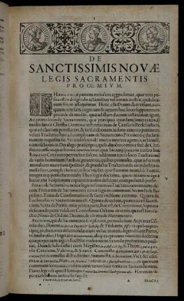 De Sanctissimis Novæ Legis Sacramentis Proœmium.