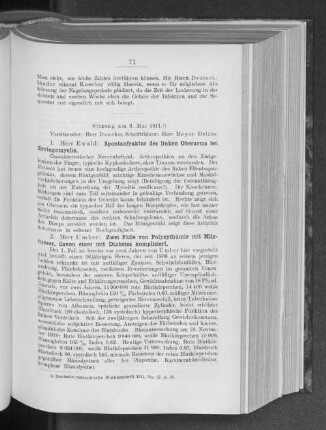 Sitzung am 9. Mai 1911.