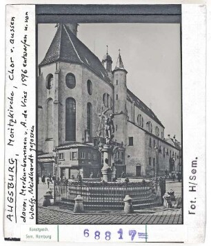 Augsburg: Moritzkirche, Chor. Merkurbrunnen von A. de Vries