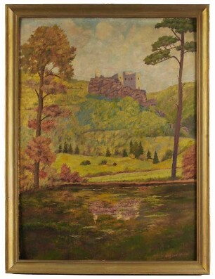 Blick auf die Burgruine Drachenfels
