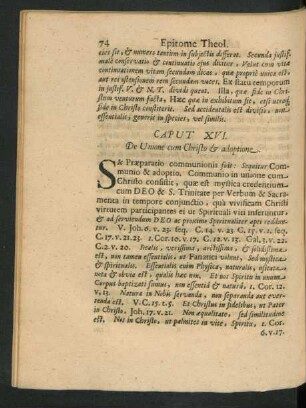 Caput XVI. De Unione cum Christo & adoptione.