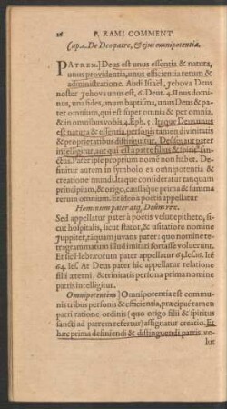 Cap. 4. De Deo patre, & eius omnipotentia.