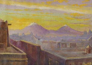 Mexiko City mit dem Popocatepetl und dem Hinantecatl
