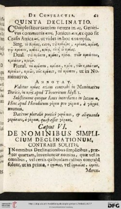 Caput VI: De Nominibus simplicium Declinationum, contrahi solitis