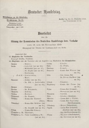 50. Jahrg. Nr. 27., ... den 15. Dezember 1910