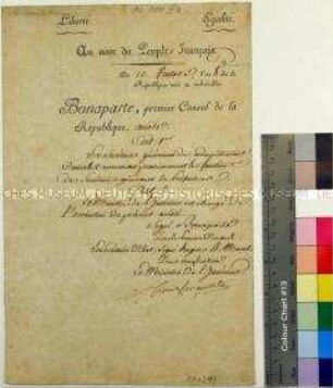 Verordnung des französischen Innenministers Lucien Bonaparte
