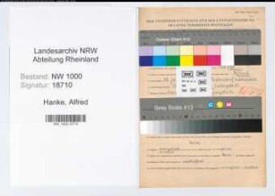 Entnazifizierung Alfred Hanke, geb. 30.01.1889 (Rektor)
