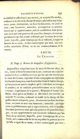 (6) Page 7. Brevet de brigadier d'infanterie.
