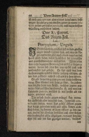 Das X. Capitel. Das Augen-Fell. Lat. Pterygium, Unguis.