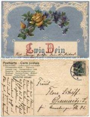 Postkarte mit Liebesgruß