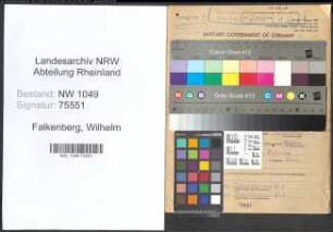 Entnazifizierung Wilhelm Falkenberg , geb. 10.06.1888 (Werkmeister)
