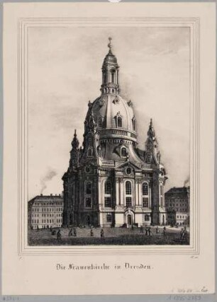 Die Frauenkirche auf dem Neumarkt in Dresden, nach Norden