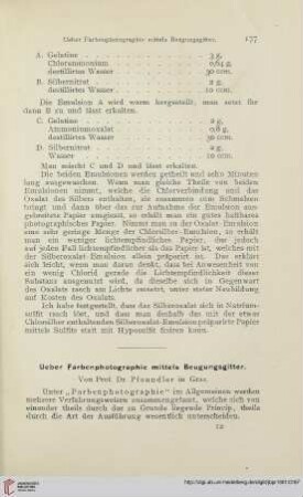 15: Ueber Farbenphotographie mittels Bewegungsgitter