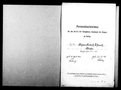 Thiersch, Friedrich Heinrich Maximilian - Architekt 1891 - Januar - 31
