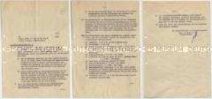 Befehl des Oberbefehlshabers im Heimatkriegsgebiet Generaloberst Hoepner zur Beschlagnahme des Vermögens und aller Akten der NSDAP im Rahmen der Operation "Walküre" - Sachkonvolut