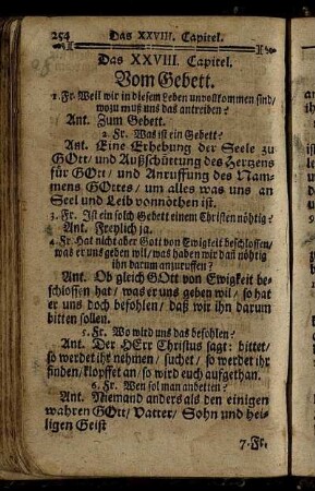 Das XXVIII. Capitel. Vom Gebett.