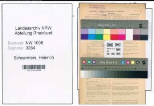 Entnazifizierung Heinrich Schuermers , geb. 18.12.1895 (Lagerhalter)