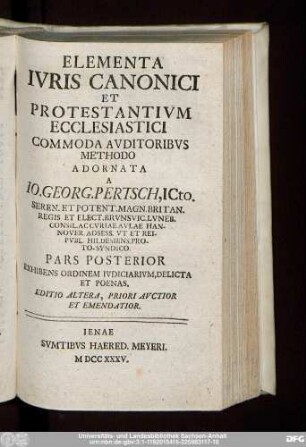 Pars Posterior: Exhibens Ordinem Ivdiciarivm, Delicta Et Poenas