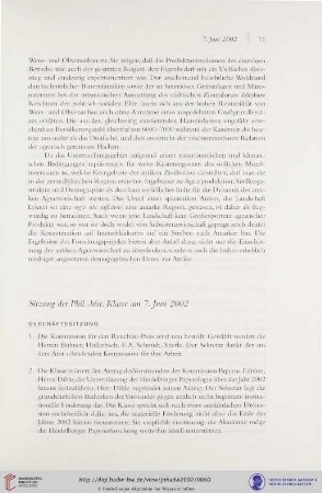 Sitzung der Phil.-hist. Klasse am 7. Juni 2002