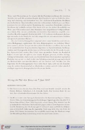 Sitzung der Phil.-hist. Klasse am 7. Juni 2002