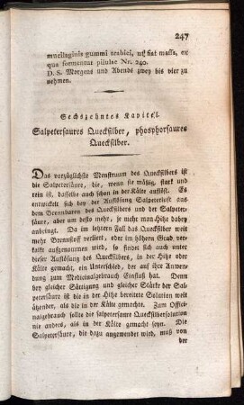 Sechszehntes Kapitel. Salpetersaures Quecksilber, phosphorsaures Quecksilber.