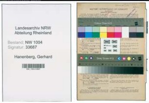 Entnazifizierung Gerhard Hanenberg , geb. 09.03.1901 (Strassenbahnfahrer)