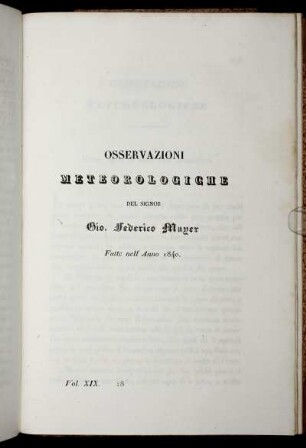 Osservazioni Meteorologiche Fatte nell' Anno 1840.