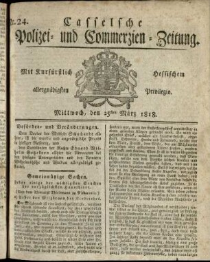 Nr. 24, Mittwoch, den 25sten Maerz 1818