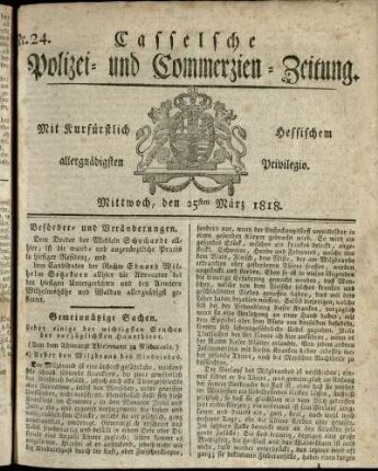 Nr. 24, Mittwoch, den 25sten Maerz 1818