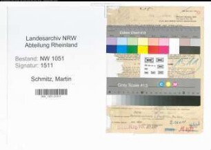 Entnazifizierung Martin Schmitz , geb. 20.07.1901 (Lehrer)