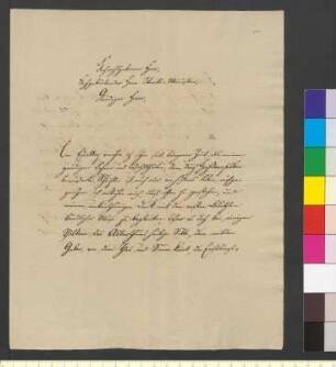 Brief von Breyther, Ernst an Goethe, Johann Wolfgang von