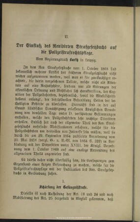 II. Der Einfluß des Revidirten Strafgesetzbuchs auf die Polizeistrafrechtspflege