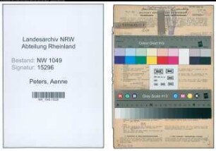 Entnazifizierung Aenne Peters , geb. 19.03.1904 (Arzthelferin)