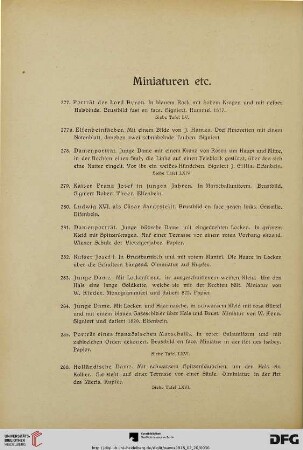 Miniaturen etc. (Nr. 277-344)