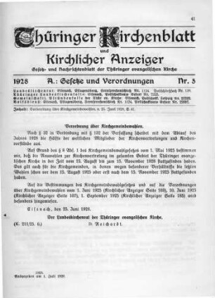 Nr. 5 : 1. Juli 1928