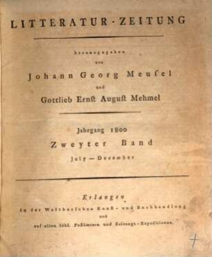 Litteratur-Zeitung. 1800, Juli/Dez. = Bd. 4