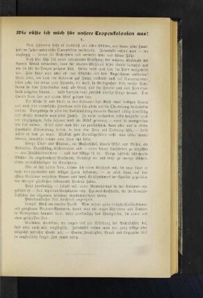 Wie rüste ich mich für unsere Tropenkolonien aus!