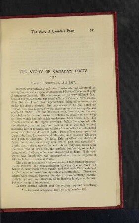The Story of Canada's Posts. III.
