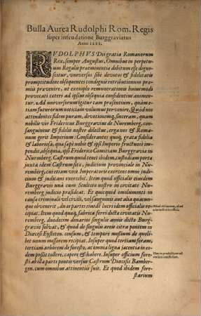 Literae infeudationis Rom. Regis // Rudolphi supra Burggraviatu Nuremberg:// : Iudicio provinciali & alijs &c. Anno 1273.//