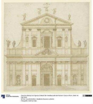Entwurf der Westfassade der Kirche Il Gesù in Rom
