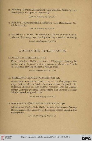 Gothische Holzplastik (Nr. 56 - 60)