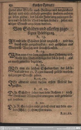 Von Schäden und allerley zugefügten Beleidigung