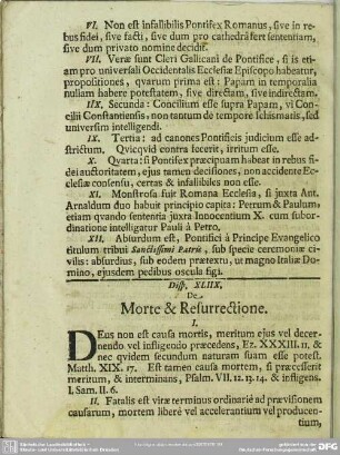 Disp. XLIIX. De Morte & Resurrectione