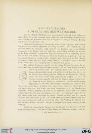 6: Nachträgliches zum olympischen Westgiebel