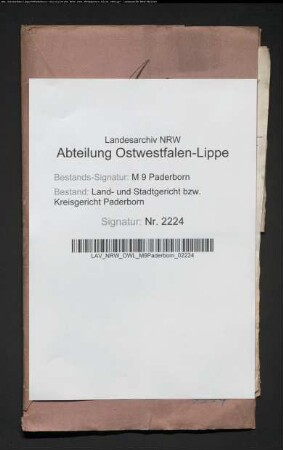 Erblasser: Kerkhoff, Johann Itel: