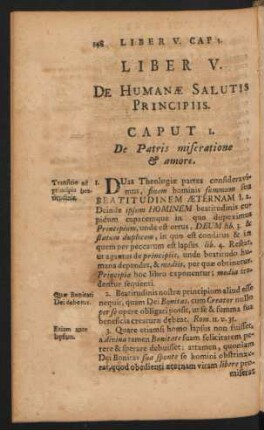 Liber V. De Humanae Salutis Principiis.
