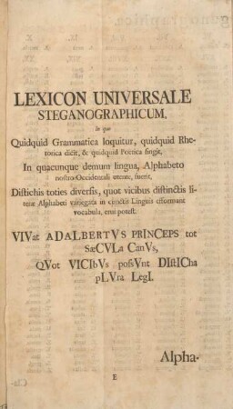 Lexicon universale steganographicum.