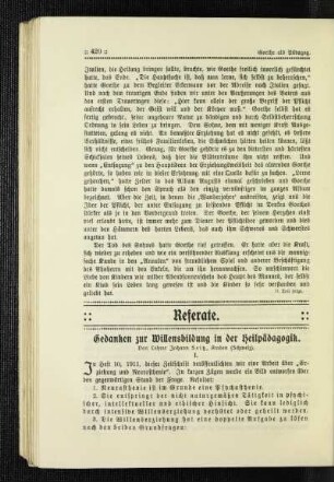 Gedanken zur Willensbildung in der Heilpädagogik