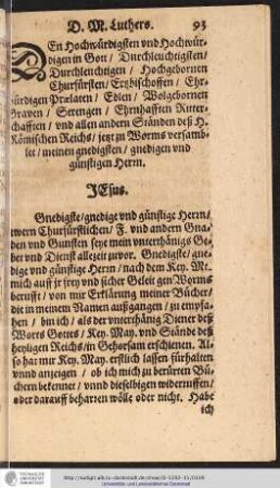 Den Hochwürdigsten und Hochwürdigen in Gott/ Durchleuchtigen / Hochgebornen .... JEsus.