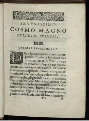 Serenissimo Cosmo Magno.
